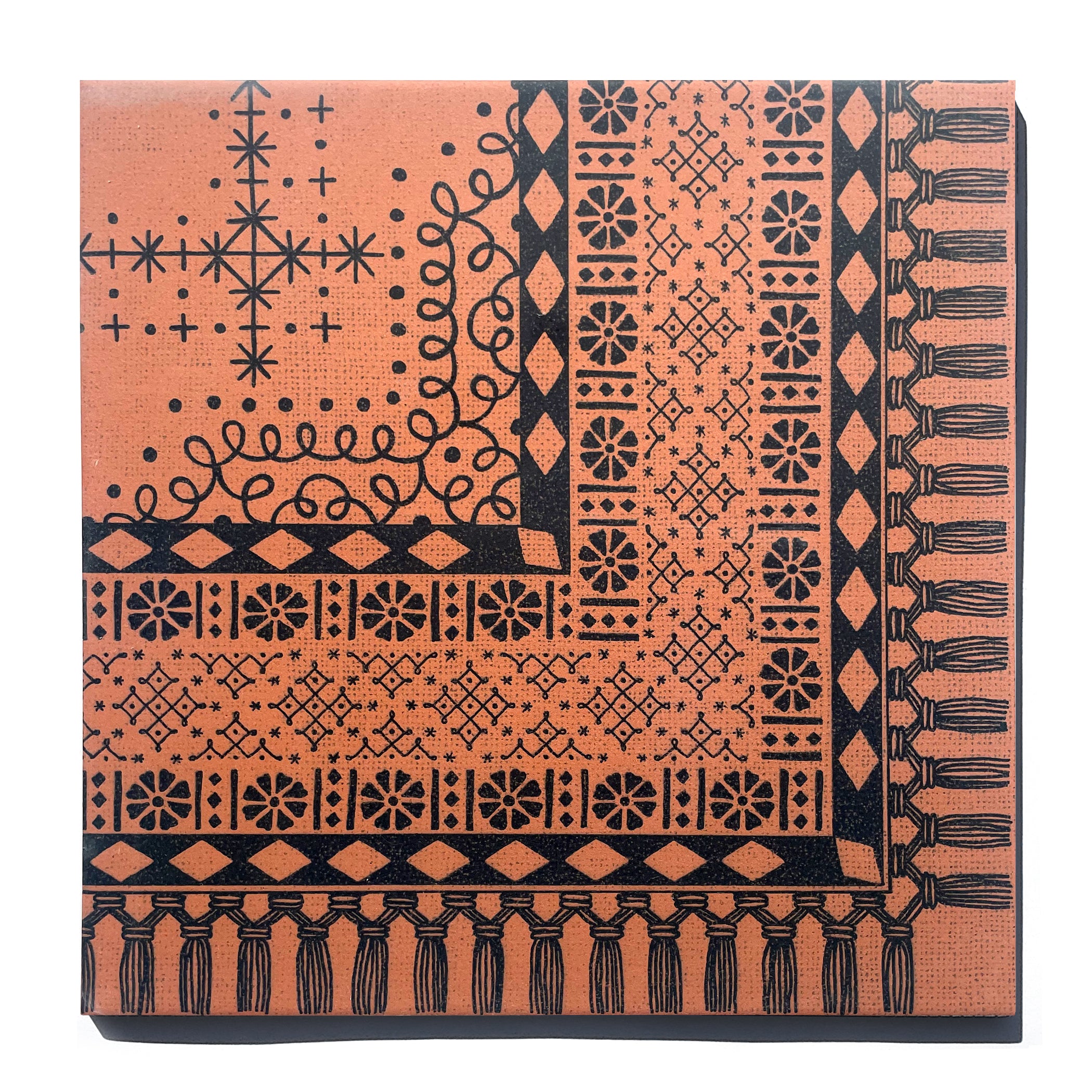 SECONDS | 12"x12" Reina Tassel Corner in Rampart Rust