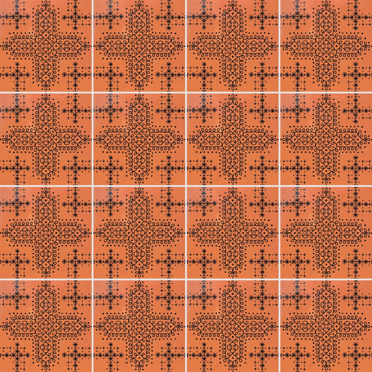 Reina | Pomegranate in Rampart Rust, Cross Field pattern