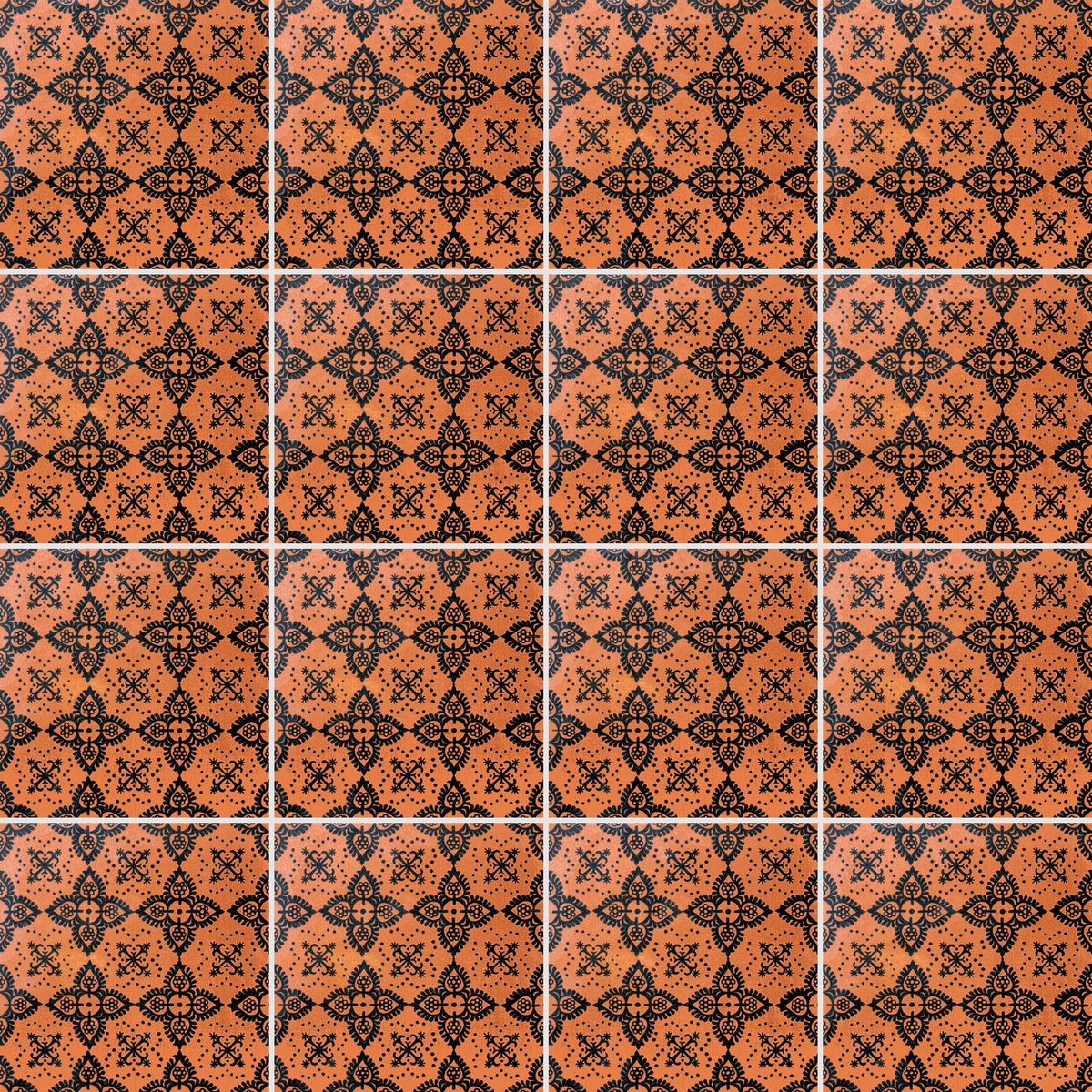 Reina | Pomegranate in Rampart Rust, Pomegranate Field pattern