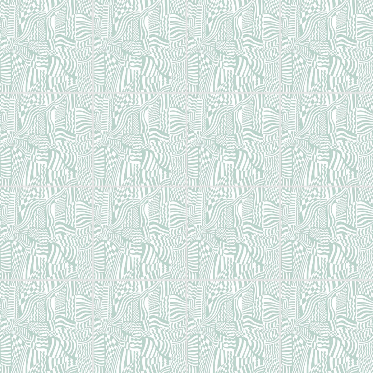 Wiggles & Waves in Waves Sage, Straight Repeat pattern