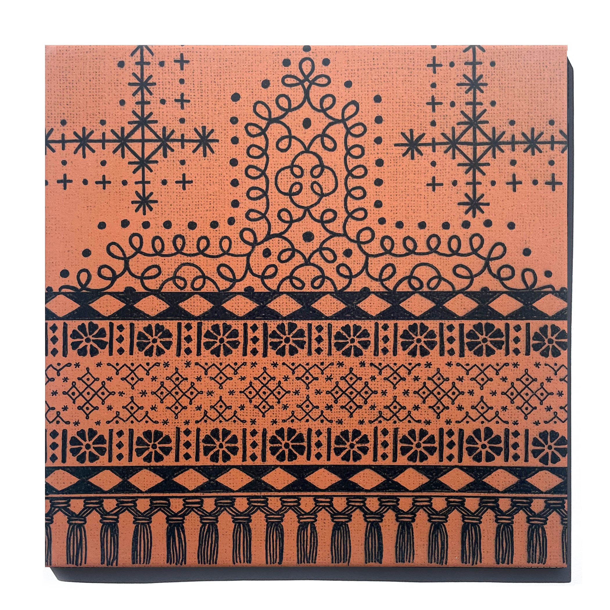 SECONDS | 12"x12" Reina Tassel in Rampart Rust